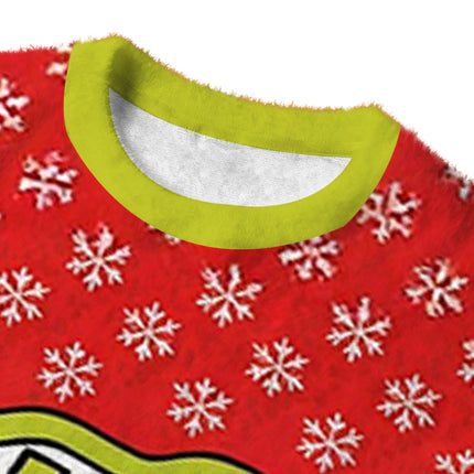 Uglysweatershops Dr Seuss Fuzzy Christmas Ugly Sweatshirt