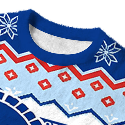 Uglysweatershops Beer Holiday Fuzzy Christmas Ugly Sweatshirt