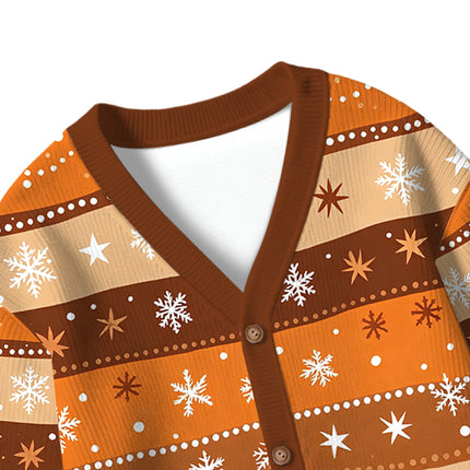 Uglysweatershops Dotted Art Flower Kids Ugly Cardigan Sweater
