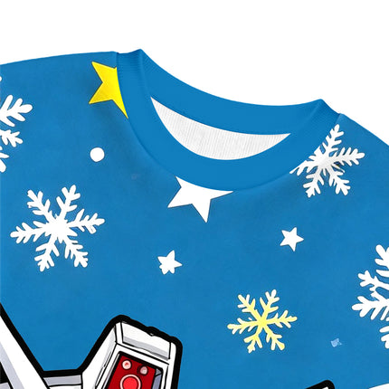 Uglysweatershops Retro Mecha Robot Head Christmas Ugly Sweatshirt