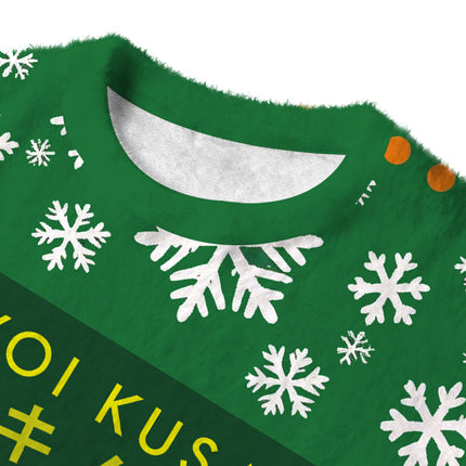 Uglysweatershops Art Spotted Mushroom Vintage Fuzzy Christmas Ugly Sweatshirt