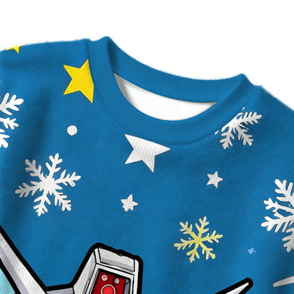 Uglysweatershops Retro Mecha Robot Head Christmas Ugly Sweater