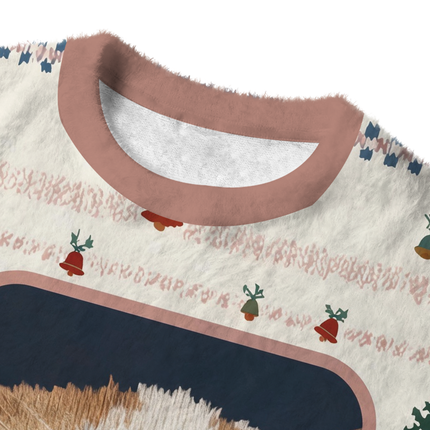 Uglysweatershops Drowsy Cat Meme Funny Fuzzy Christmas Ugly Sweatshirt