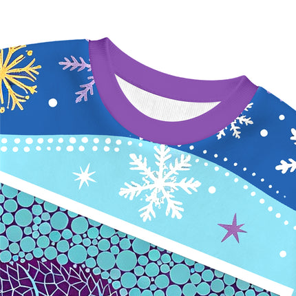 Uglysweatershops Purple Leafe Christmas Ugly Sweatshirt