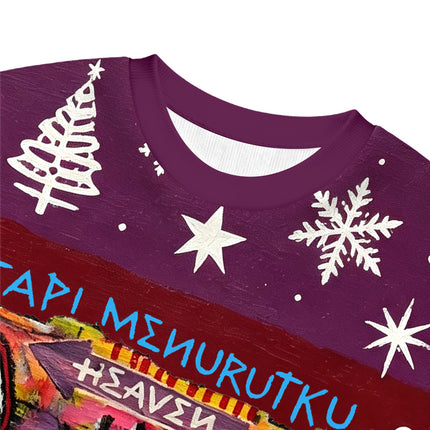 Uglysweatershops Primitive Chaos Abstract Face Christmas Ugly Sweatshirt