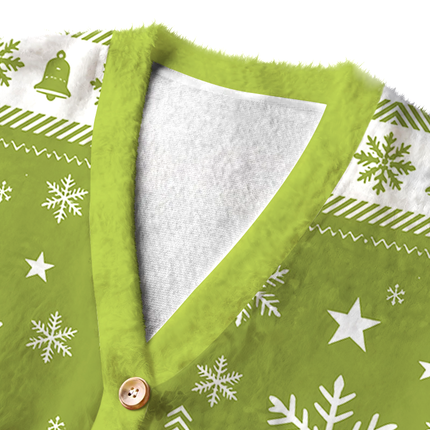 Uglysweatershops Bigfoot Wild Forest Fuzzy Ugly Cardigan Sweatshirt