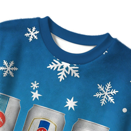 Uglysweatershops Vintage Retro Beer Can Collection Christmas Ugly Sweater