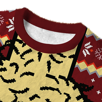 Uglysweatershops Hilarious Naughty Fuzzy Christmas Ugly Sweatshirt