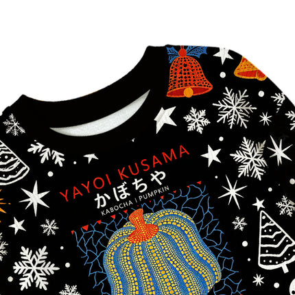 Uglysweatershops Blue Yellow Pumpkin Kids Ugly Sweater