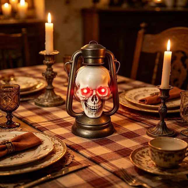 Uglysweatershops Halloween 3 Pack Haunted House Skull Lamp