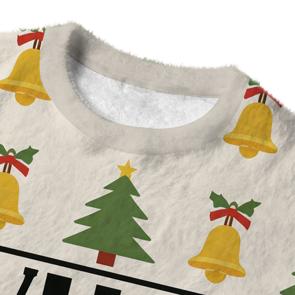 Uglysweatershops VHS 1976 Vintage Fuzzy Christmas Ugly Sweatshirt