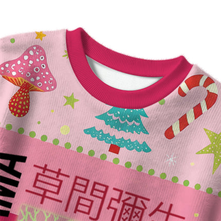 Uglysweatershops Pink Mushroom Christmas Ugly Sweater