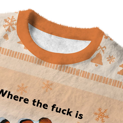Uglysweatershops Fish Looking For Son Fuzzy Christmas Ugly Sweatshirt