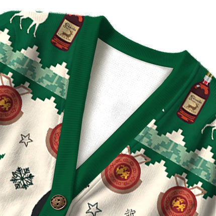 Uglysweatershops Brown Deer Ugly Cardigan Sweater