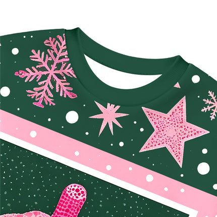 Uglysweatershops Art Pink Pumpkin Christmas Ugly Sweatshirt