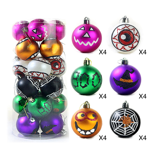 Uglysweatershops 24-piece Halloween Colorful Decorative Ball Pendant