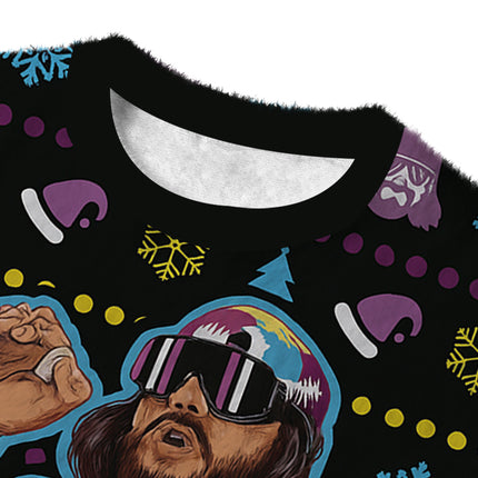 Uglysweatershops The Jesus of the Crop Fuzzy Christmas Ugly Sweatshirt