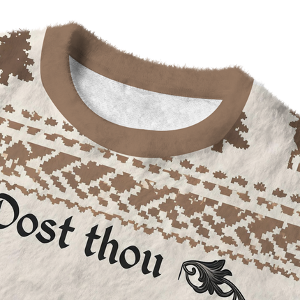 Uglysweatershops Dost Thou Even Hoist Fuzzy Christmas Ugly Sweatshirt