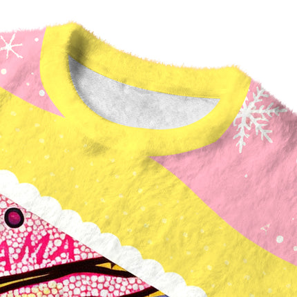 Uglysweatershops Fantasizing In The Smoke Fuzzy Christmas Ugly Sweatshirt
