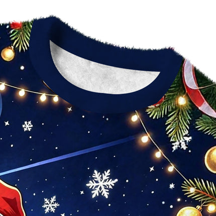 Uglysweatershops Classic Cigarettes Fuzzy Christmas Ugly Sweatshirt