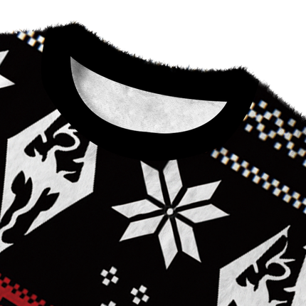Uglysweatershops Funny Mask Fuzzy Christmas Ugly Sweatshirt