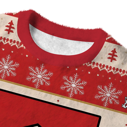 Uglysweatershops Red Cig Fuzzy Christmas Ugly Sweatshirt