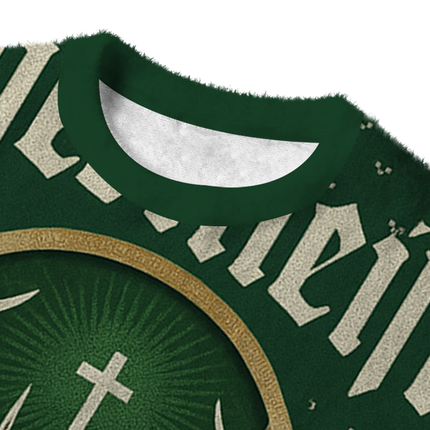 Uglysweatershops Green Beer Fuzzy Christmas Ugly Sweatshirt