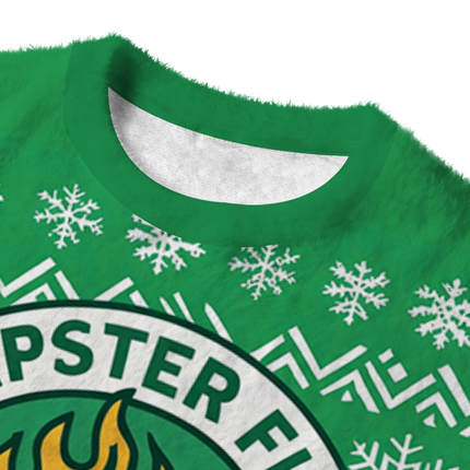 Uglysweatershops Dumpster Fire Response Team Fuzzy Christmas Ugly Sweatshirt
