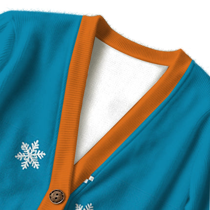 Uglysweatershops Orange Beer Ugly Cardigan Sweater