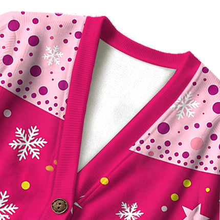 Uglysweatershops Art Mushroom Vintage Ugly Cardigan Sweater