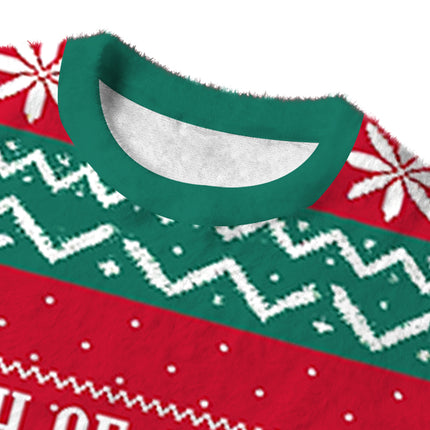 Uglysweatershops Vintage Moose Fuzzy Christmas Ugly Sweatshirt