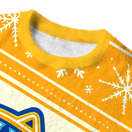 Uglysweatershops Vintage Pocket Fuzzy Christmas Ugly Sweatshirt