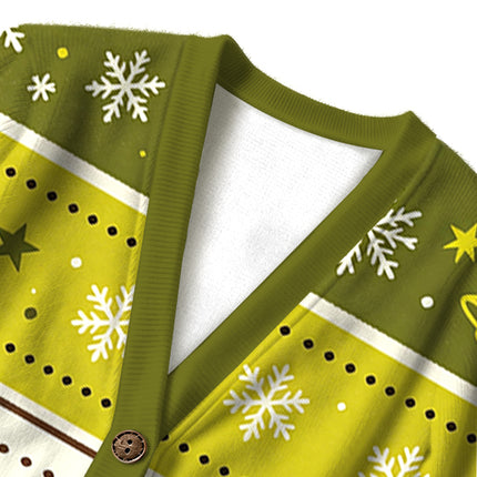 Uglysweatershops Vintage Green Cigarettes Ugly Cardigan Sweater