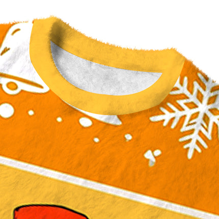 Uglysweatershops Christmas Tree Sneaky Thief Fuzzy Christmas Ugly Sweatshirt
