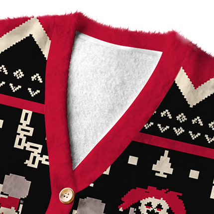 Uglysweatershops Dark Folklore Fuzzy Ugly Cardigan Sweatshirt