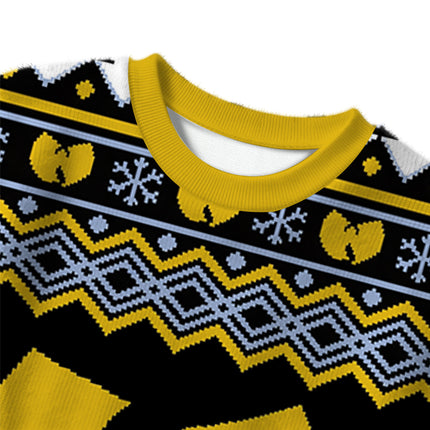 Uglysweatershops Snowflakes Yellow Black Christmas Ugly Sweater