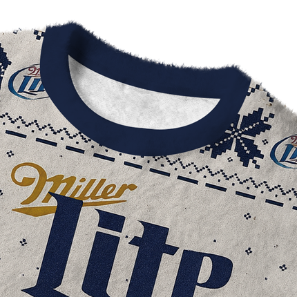 Uglysweatershops Blue Lite Fuzzy Christmas Ugly Sweatshirt