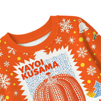 Uglysweatershops Blue Orange Pumpkin Kids Ugly Sweater