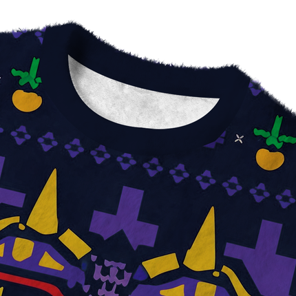 Uglysweatershops Mask Funny Fuzzy Christmas Ugly Sweatshirt