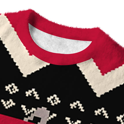 Uglysweatershops Dark Folklore Fuzzy Christmas Ugly Sweatshirt