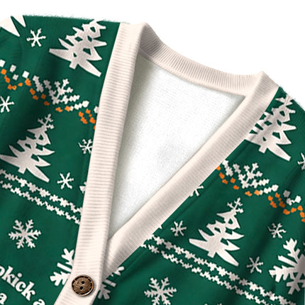 Uglysweatershops I Would Dropkick A Child Green Ugly Cardigan Sweater