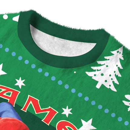 Uglysweatershops Vintage Joe Fuzzy Christmas Ugly Sweatshirt