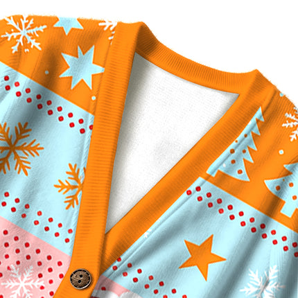 Uglysweatershops TOKYO PUMPKIN FOREVER Ugly Cardigan Sweater