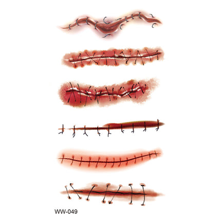 Uglysweatershops Random 10-piece Pack Scary Scar Face Stickers