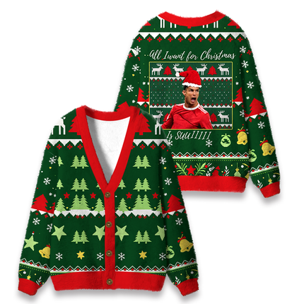 Uglysweatershops The Boys Funny Fuzzy Ugly Cardigan Sweatshirt