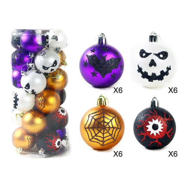 Uglysweatershops 24-piece Halloween Colorful Decorative Ball Pendant