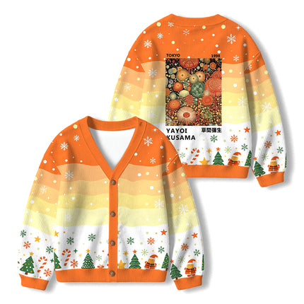 Uglysweatershops Dotted Bloom Kids Ugly Cardigan Sweater