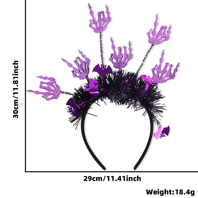Uglysweatershops Halloween 2-Pack Adjustable Spooky Radial Colored Sequin Headband