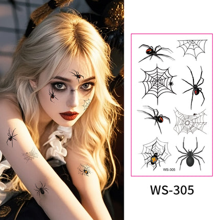 Uglysweatershops Halloween Spider & Web Temporary Tattoos
