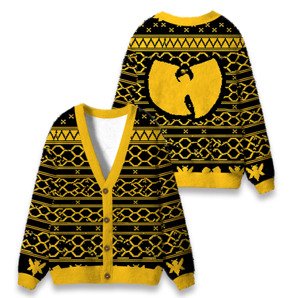 Uglysweatershops Killer Bees Fuzzy Ugly Cardigan Sweatshirt